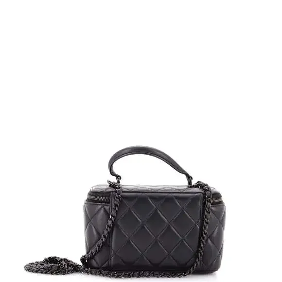 Chanel So Black Top Handle Vanity Case #243937C46B - Picture 3 of 8